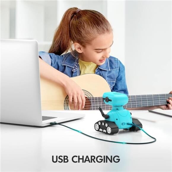 Robot Toys, Rechargeable RC Robots for Kids Boys, Remote Control Toy with Music - Picture 4 of 7